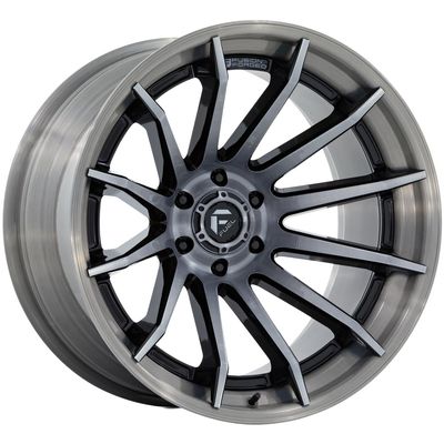 FUEL OFF-ROAD FC403 Burn 24X12 6X5.5 4.77-44mm Gloss Black with Brushed Gray Tint Face & Lip - FC403BT24126844N