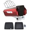 Advanblack Chopped Tour Trunk Pack Fit for 2009+ Harley Touring Road Steet Electra Glide, Luggage Rack, Detachable Mounting, Stitch Liners (Hard Candy Hot Rod Red Flake, Chrome Latch) view 1