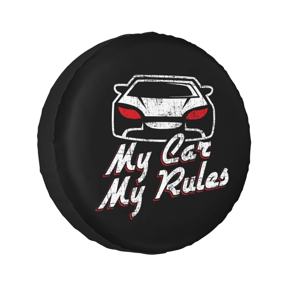 My Car My Rules Spare Tire Cover Windproof and Rainproof Truck SUV Wheel Protection Cover