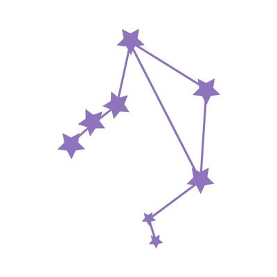 Dark Spark Decals Libra Constellation 12 inch Lavender Indoor Outdoor Vinyl Decal
