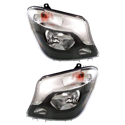 Rareelectrical New Pair Of Headlights Compatible With Mercedes Benz