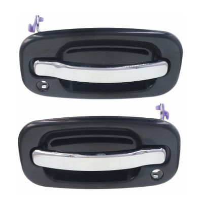 Dunhil Exterior Door Handles for Chevy Silverado GMC Sierra 1500 2500 3500 Classic 1999-2006, Chrome Lever, 15034985 15182406 (Front Left & Right, Chrome Lever)