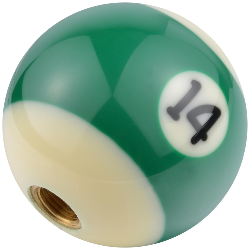 Padaodao Ball Shift Knob Number 14 Gear Lever Stick Shifter Handle Car Grip Head for Most Manual Automatic Vehicles, Green