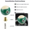 Padaodao Ball Shift Knob Number 14 Gear Lever Stick Shifter Handle Car Grip Head for Most Manual Automatic Vehicles, Green view 4