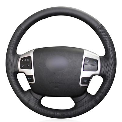 HATHWAY Fit for Toyota Tundra 2007-2013,Stitch Steering Wheel Cover,Black Leather Steering Wheel Wrap,Non-Slip Car Steering Wheel Cover