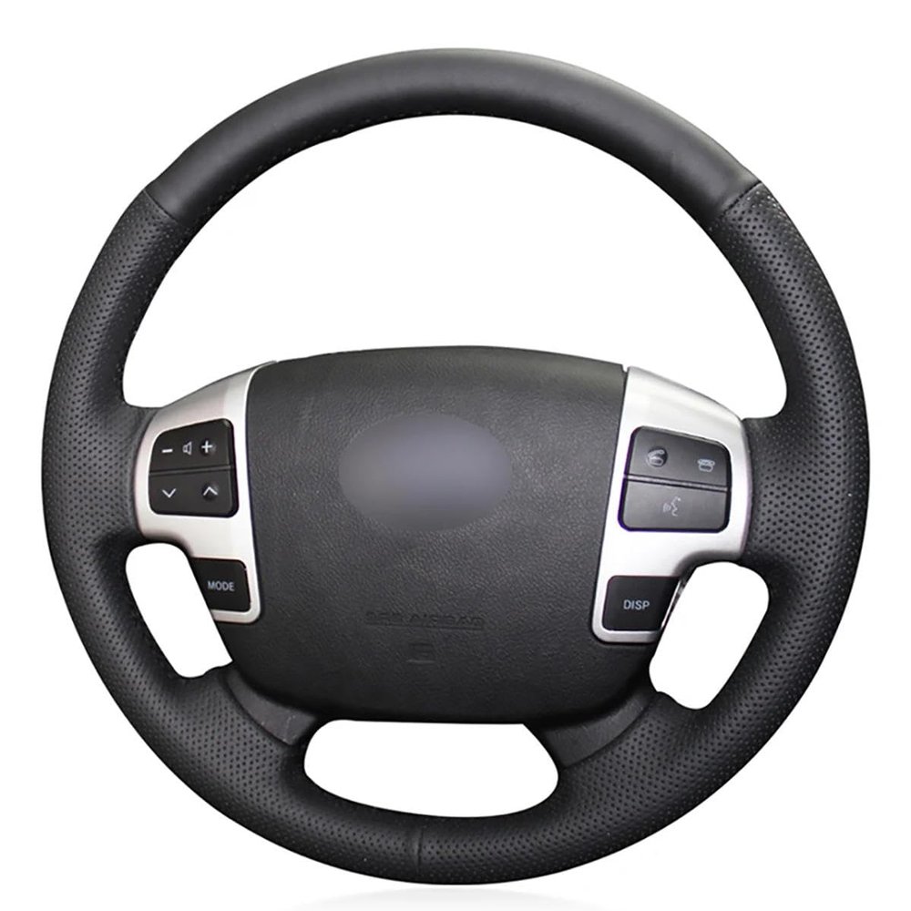 HATHWAY Fit for Toyota Tundra 2007-2013,Stitch Steering Wheel Cover,Black Leather Steering Wheel Wrap,Non-Slip Car Steering Wheel Cover