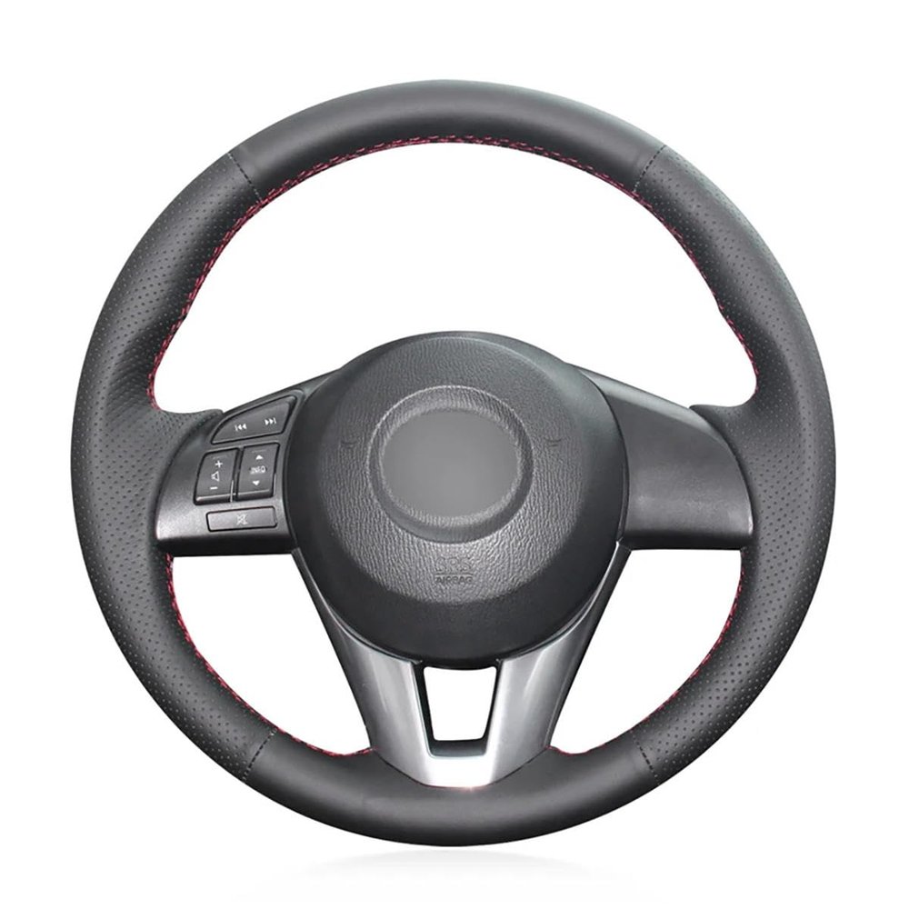 Fit for Mazda 2 (DJ) Demio 2015-2017,Stitch Steering Wheel Cover,Car Wheel Cover Black,Steering Wheel Leather Wrap,Car Accessories