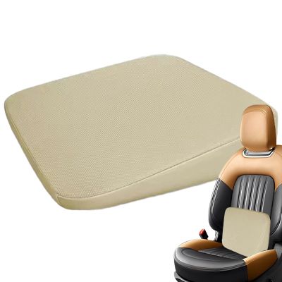 Car Booster Seat Cushion, Wedge Car Seat Cushion, Nappa Leather Portable Car Seat Pad, Ergonomic Sloping Seat Cushion Skin Friendly Short People Driver Seat Booster for Wheelchair Car Seat Dining Chai