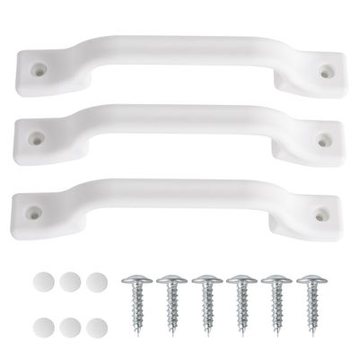 TonGass (3 Pack, White All Weather Plastic Grab Handle for RV, Trailer, Camper, Cargo Trailer, Boat, Home, House Door Use, Outdoor RV Camper Entry Door Assist Handle Replacement