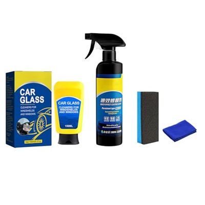 VIED Emulsion Glass Clean Remover, Car Coating Spray, Oil Film Emulsion Glass Cleaner, Quick Effect Coating Agent (Style A+Style B)