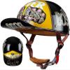 Baseball Cap Motorcycle Half Helmet, DOT Approve Adult Men Women Half Shell Helmet Retro Motorcycle Open Face Helmet, for Scooter Moped Cruiser Chopper 4,L view 1