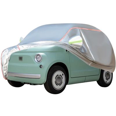 WOLWES Car Cover are Suitable for Fiat Topolino All-Weather Windproof, Snowproof, Rainproof, UV-Protected and Breathable All-Season Universal with Side Door Zip Oxford Cloth Car Cover (Color : White