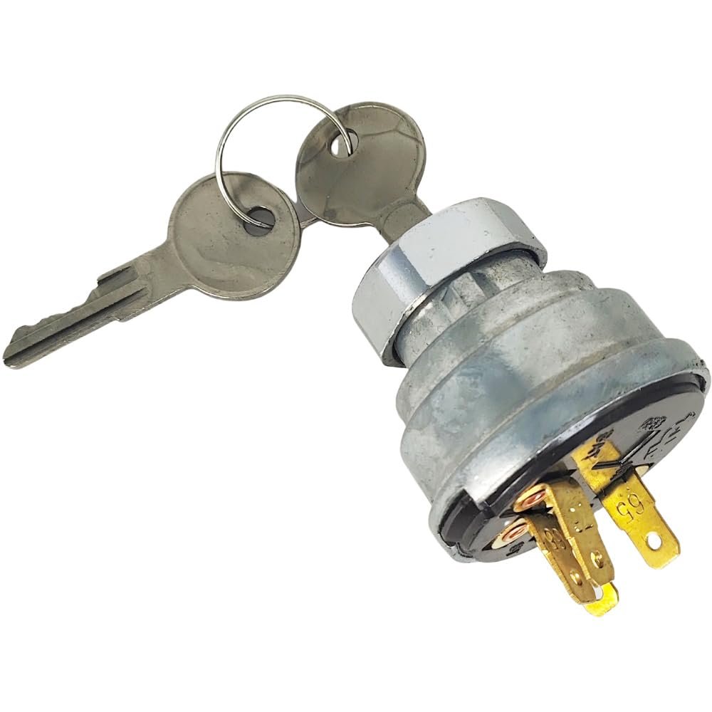 XYZIL Ignition Switch with 2 Key AT21880 Compatible with John Deere Tractor 1020 1520 1620 2020 2030 450 570 570A 480A 400 440 300 350 380 540 480