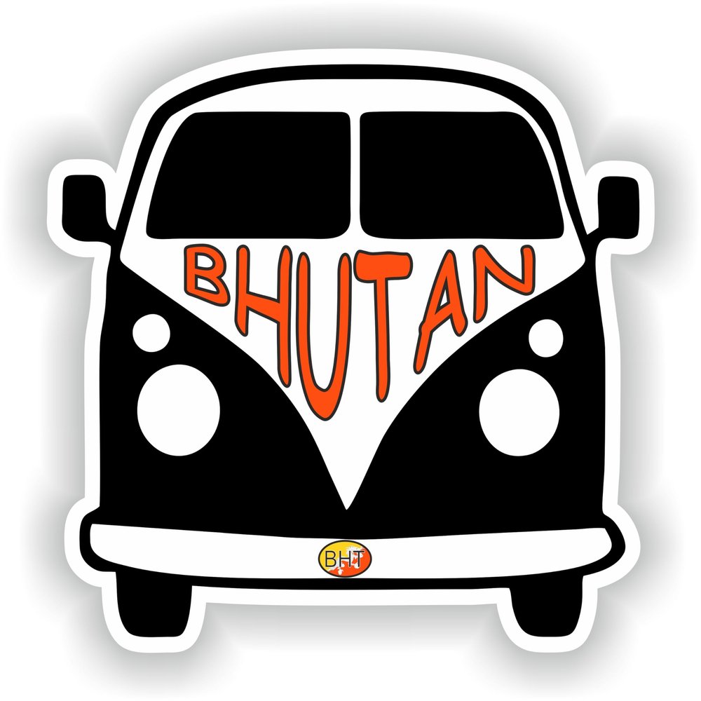 1x Bhutan Van - Car Vinyl Waterproof Sticker - 5cm