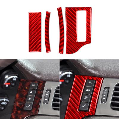 PJFUS Real Red Carbon Fiber Car Dashboard Speedometer Sides Panel Decorative Cover Sticker Compatible with Chevrolet Avalanche/Silverado LTZ 2007-2013 Auto Premium Interior Accessories