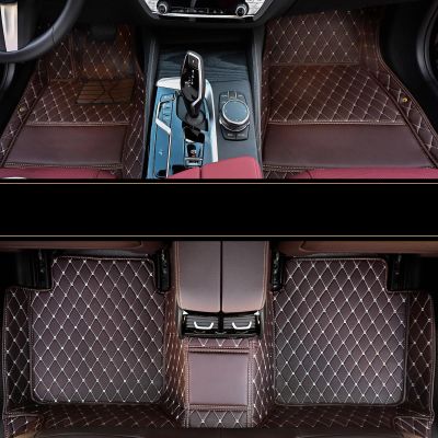 Custom Floor mats for Cars,Car Floor Mats Fit 99% Custom,Ideal for Most Sedan, Sports car Floor Mats,Luxury car mats,car Floor mats All Weather. (Brown2+White)