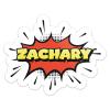Comic Book Zachary Name Sticker - Waterproof Vinyl Decal for Car Bumper, Laptop, Water Bottle, Wall, and Window, Size - 3'' Longer Side view 1