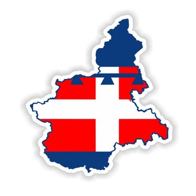 1x Piedmont Map Flag Project - Car Vinyl Waterproof Sticker - 20cm
