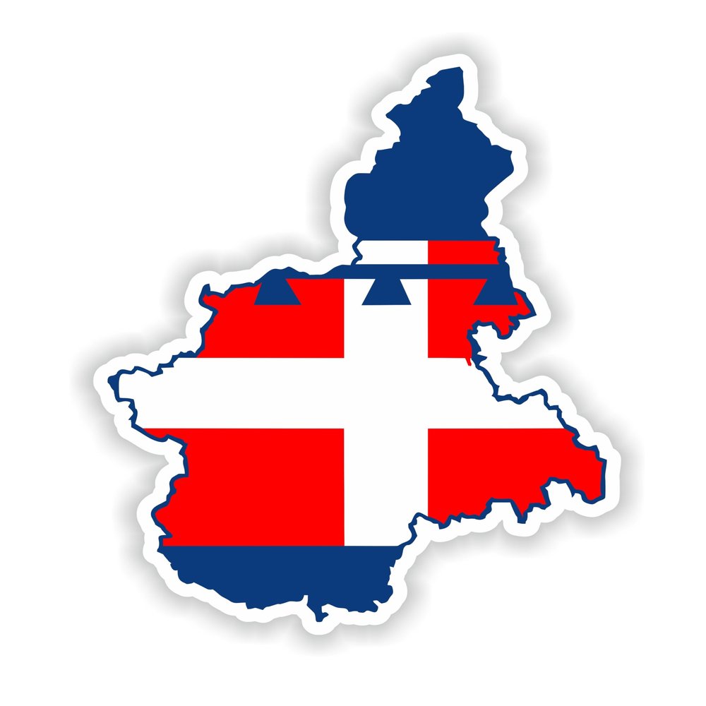1x Piedmont Map Flag Project - Car Vinyl Waterproof Sticker - 20cm