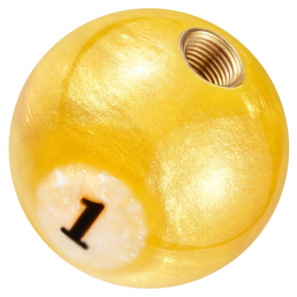 Padaodao Number 1 Shift Knobs, Car Shifter Stick Head with 3 Adapters for Most Manual Automatic Vehicles SUV Trucks, Yellow
