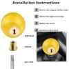 Padaodao Number 1 Shift Knobs, Car Shifter Stick Head with 3 Adapters for Most Manual Automatic Vehicles SUV Trucks, Yellow view 4