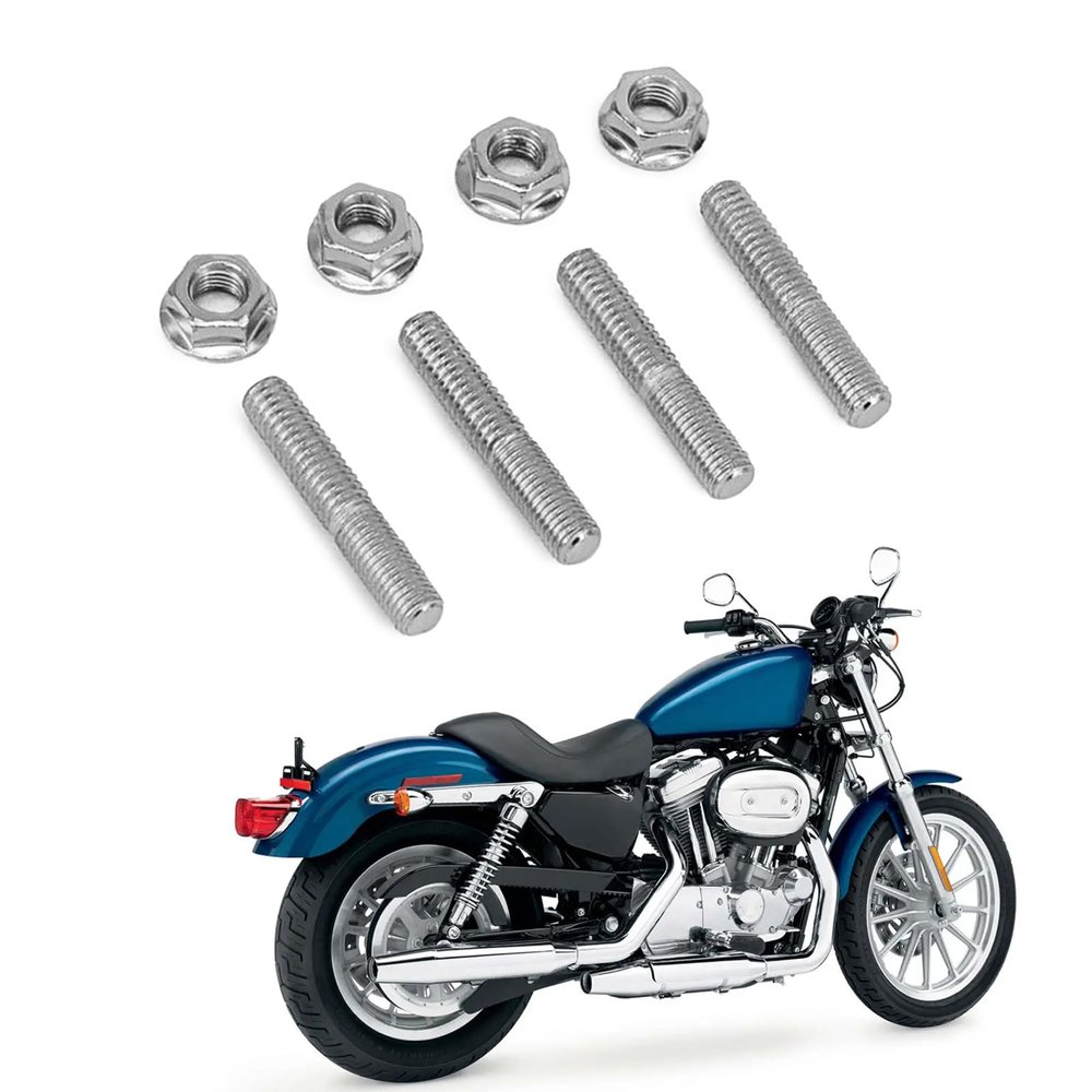 IUVWISN Motorcycle Exhaust Studs Bolts Nuts for Sportster 883 XL Touring Dyna Super Glide Electra Glide Big Twin Road King Softail FLHT FXST FLHR FLHX FXD
