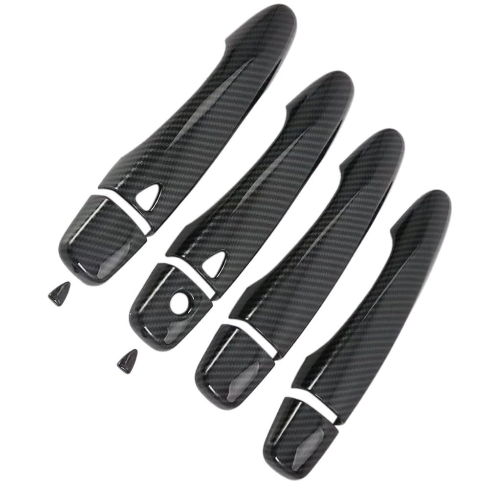 KACEPAR Car Exterior Door Handle Cover, 2017-2019 Compatible with Nissan Navara NP300 - Carbon Fiber Black