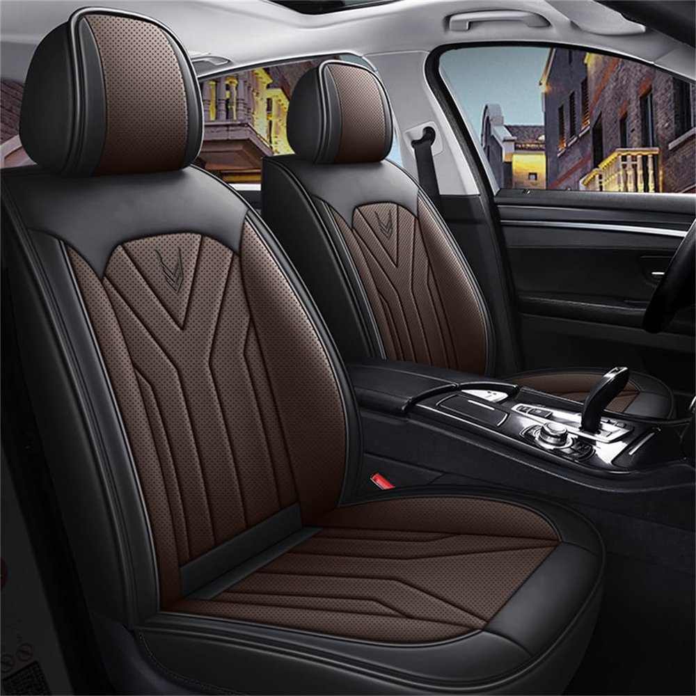 IBCEL Upgraded Leather 5 Seats Car Seat Covers for Toyota Camry XSE 2019 Vehicles Front&Rear Seat Protector Anti-Slip Durable Leather Seat Cushion Black Brown