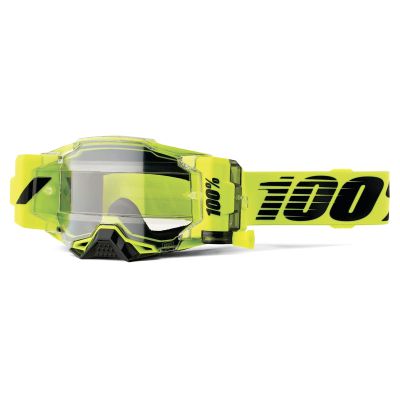 100% Armega Forecast Adult Off-Road Motorcycle Goggles - Neon Yellow/Clear/One Size