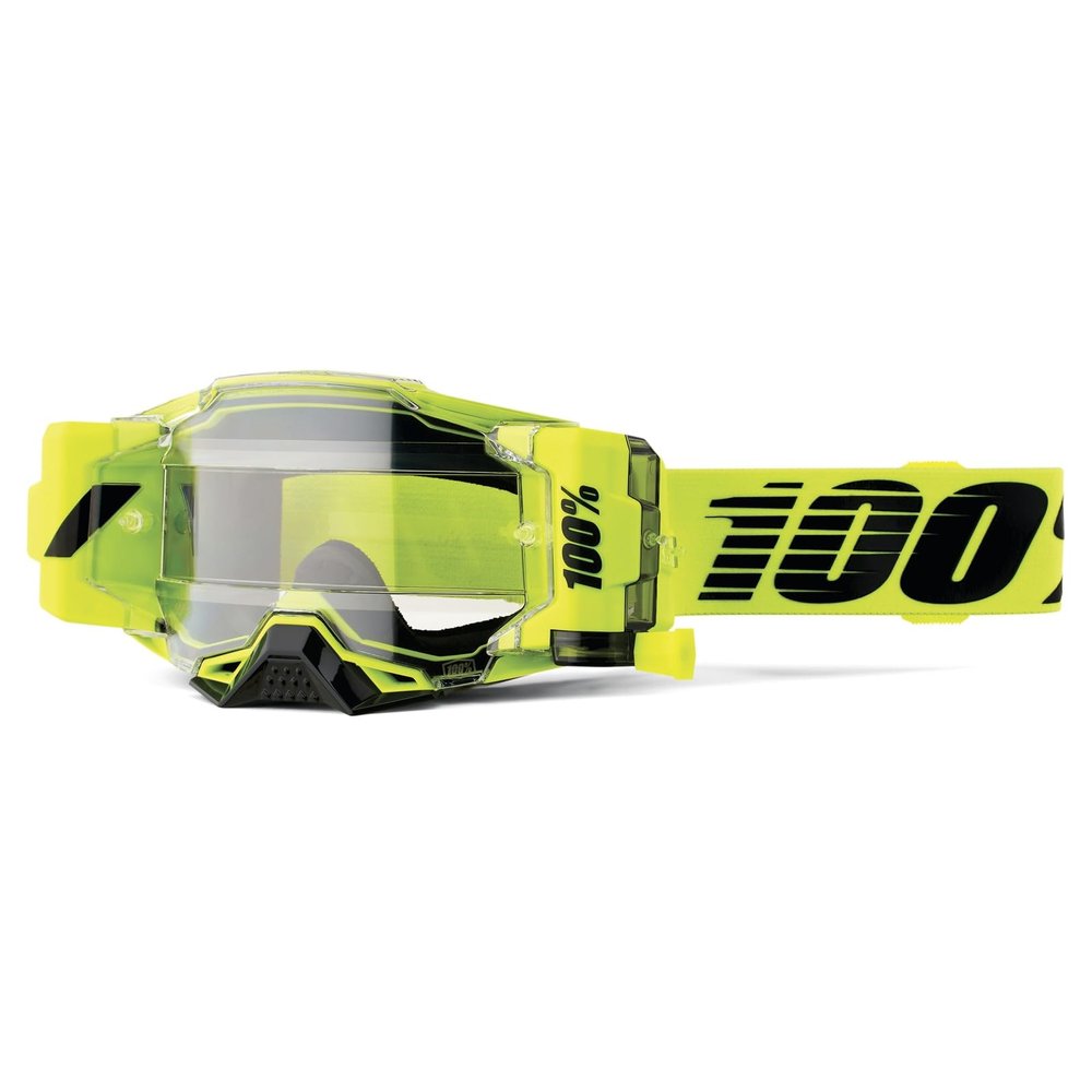 100% Armega Forecast Adult Off-Road Motorcycle Goggles - Neon Yellow/Clear/One Size