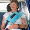 SILIKAN Comfort Cushion Mastectomy Post-Surgery Pillow Pad to Help Prevent Seatbelt Pressure, Road Trip Relief After Hysterectomy, Pacemaker Chemo Port Surgery Chest Aqua Blue Color view 1