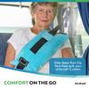 SILIKAN Comfort Cushion Mastectomy Post-Surgery Pillow Pad to Help Prevent Seatbelt Pressure, Road Trip Relief After Hysterectomy, Pacemaker Chemo Port Surgery Chest Aqua Blue Color view 2