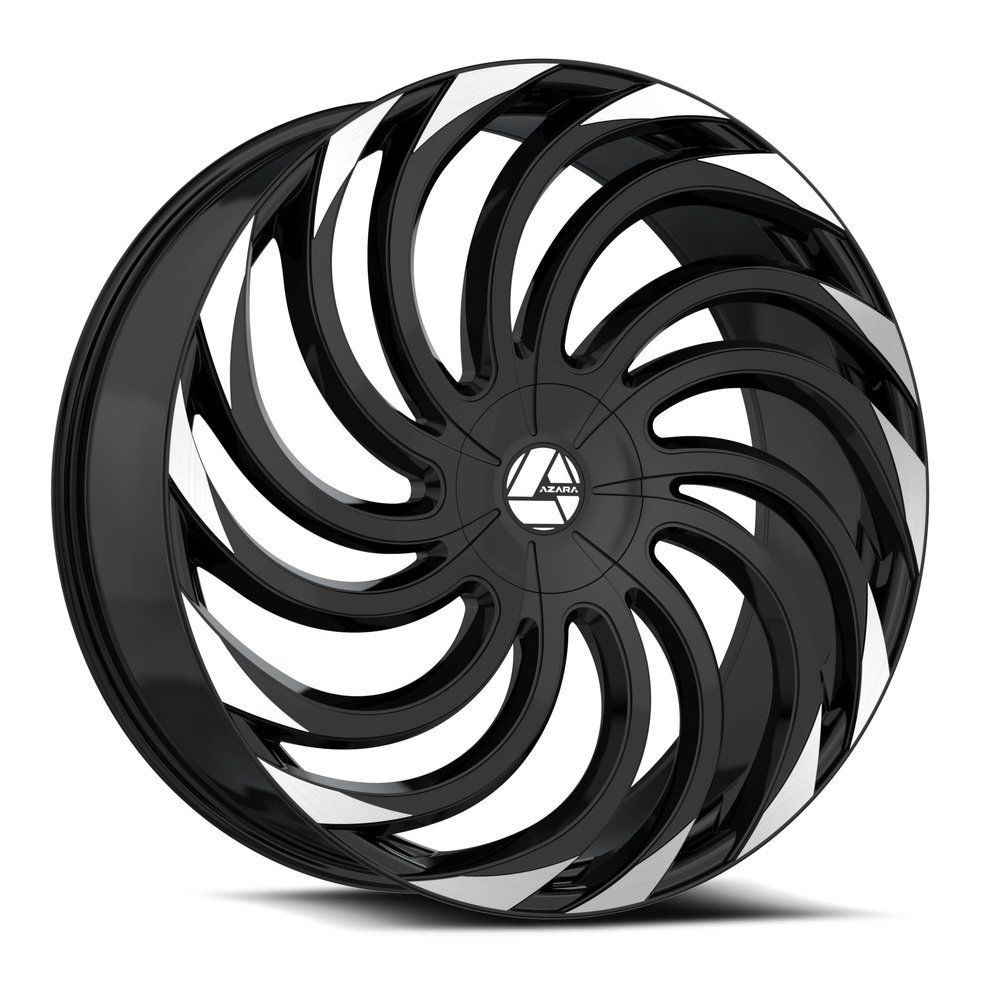 Azara AZA-534 30x9.5 6x135 6x139.7 +22 Cb 87.1 Gloss Black & Machined