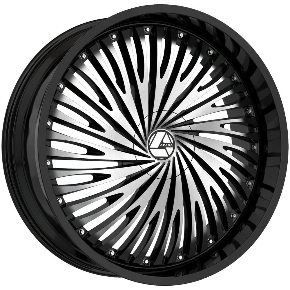 Azara Aza-526 Wheel - 20x8.5 5x108 & 5x114.3 Gloss Black & Machined 35mm - FREE T-SHIRT INCLUDED!