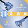 Elecan 30 Amp to 50 Amp RV Adapter Cord 1 Ft, NEMA TT-30P to 14-50R Power Converter Plug for RV Camper Trailer Outdoor, STW 10/3 AWG 125V 3750W,Handle Grip,Tight Fit,ETL-Blue-12 Inch view 3