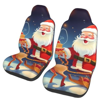 Dwrepo Merry Christmas Print Car Seat Covers Washable Car Front Seat Covers Set of 2 Universal Auto Front Seats Protector Interior Covers Fits for Car Auto Accessories