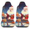 Dwrepo Merry Christmas Print Car Seat Covers Washable Car Front Seat Covers Set of 2 Universal Auto Front Seats Protector Interior Covers Fits for Car Auto Accessories view 2
