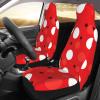 Dwrepo red White Polka dot Print Car Seat Covers Washable Car Front Seat Covers Set of 2 Universal Auto Front Seats Protector Interior Covers Fits for Car Auto Accessories view 3