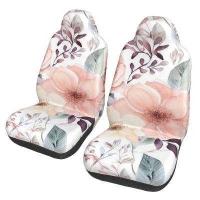 Dwrepo Watercolor Floral Pattern Print Car Seat Covers Washable Car Front Seat Covers Set of 2 Universal Auto Front Seats Protector Interior Covers Fits for Car Auto Accessories