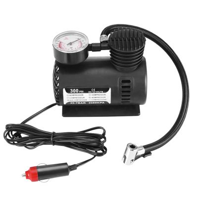 Auto Electric Tire, 300PSI 12V Mini Compressor Air Pump Air Electric Tire Inflator Pump Mini Compressor (Black)