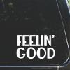 Feelin' Good - for Cars Funny Car Vinyl Bumper Sticker Window Decal |White | 7.5" Inch view 1