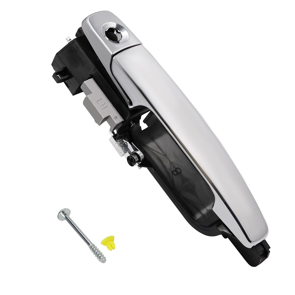 JDMON Front Driver Side Exterior Door Handle with Bracket Replacement for Ford Focus 2008 2009 2010 2011 Outside Outer Handle Replacement for 8S4Z-5422404-AA 8S4Z-54218A14-AA 8S4Z-5426685-B