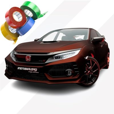KPMF Chrome Delete Tape Stripe | Vinyl Film Car Wrap Custom Stripes | Matte Mythos Red | K75801 | 2.5" x 25ft | Instawraps Heat Resistance Pro Wrapping Glove - Included