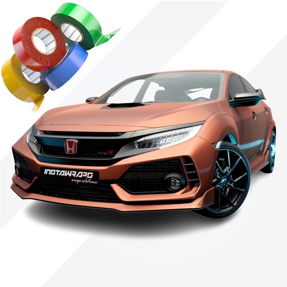 KPMF Chrome Delete Tape Stripe | Vinyl Film Car Wrap Custom Stripes | Matte Autumn Fire Metallic | K75554 | 34" x 25ft | Instawraps Heat Resistance Pro Wrapping Glove - Included