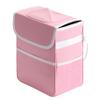 Healsmart 2 Gallon Car Trash Can Lid and Storage Pockets, Leak-Proof Collapsible and Portable Organizer, Multipurpose Garbage Bin with Adjustable Straps, Pink view 1
