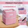 Healsmart 2 Gallon Car Trash Can Lid and Storage Pockets, Leak-Proof Collapsible and Portable Organizer, Multipurpose Garbage Bin with Adjustable Straps, Pink view 3