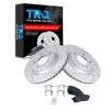 TRQ Performance Front Brake Pad and Rotor Set Semi Metallic Coated Rotors view 1