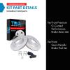 TRQ Performance Front Brake Pad and Rotor Set Semi Metallic Coated Rotors view 2