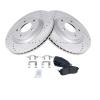 TRQ Performance Front Brake Pad and Rotor Set Semi Metallic Coated Rotors view 3