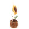 Xmas Knit Sunflower Hanging Ornament for Car Rearview Mirror view 4